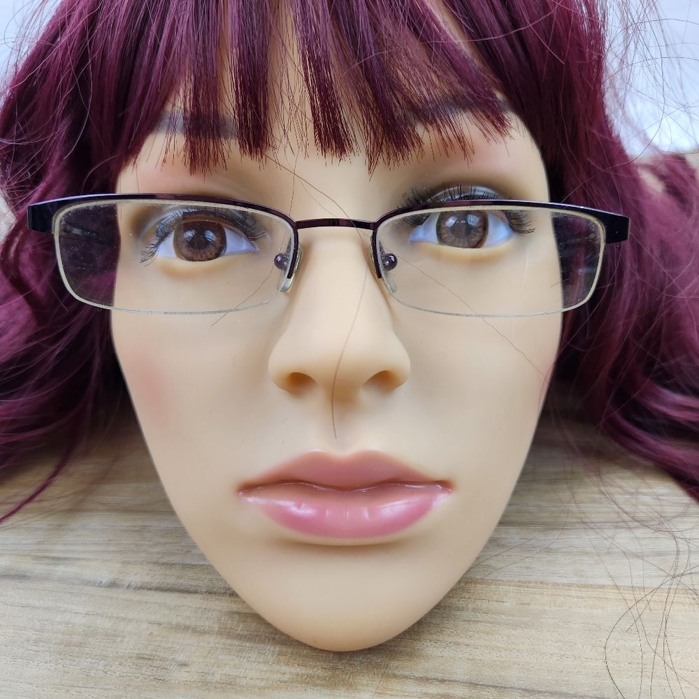 💜Vintage Versace Plum Rimless Eyeglasses & Hardshell Case